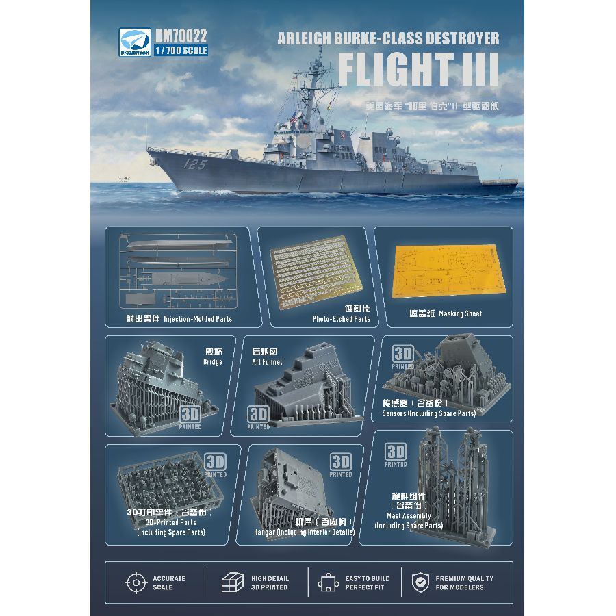 Model Kit Yacht - DM70022 DREAM 1/700 Kit modello Fight